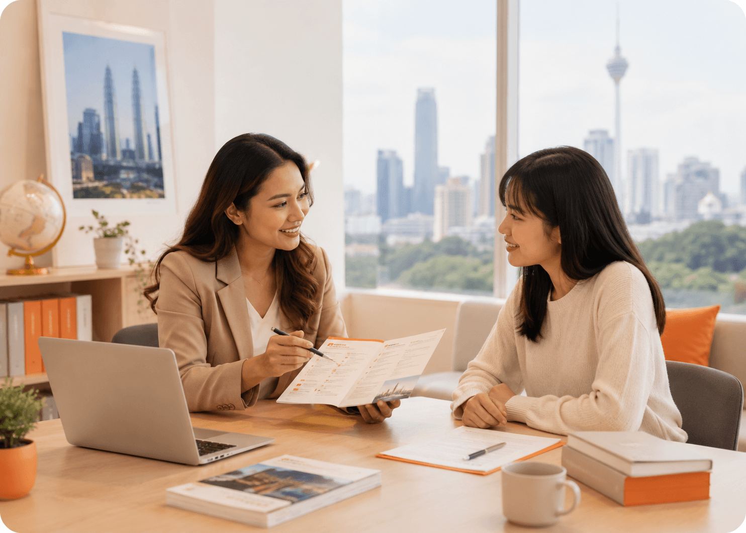 Kawan Global counsellor guiding a student about studying in Malaysia